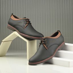Black Office Wear & Party Wear Semi Formal shoe for Mens (M9904) Lace Up For Men-image-61