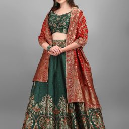 Printed Semi Stitched Lehenga Choli-image-48