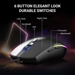 Ant Esports KM1600, Wired Backlit Rainbow LED Keyboard & 3200 DPI Gaming Mouse for PC/Laptop Wired USB Standard Gaming Keyboard Compatible with Desktop, Laptop, Mac KM1600, Wired Backlit Rainbow LED Keyboard & 3200 DPI Gaming Mouse for PC/Laptop image 4