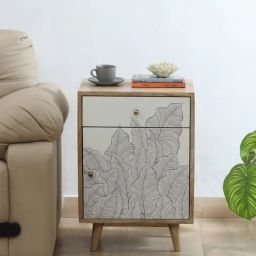 casacraft from pepperfry Natale Mango Wood Bedside Table In Natural Finish Inspired By Ranthambore-picture-31