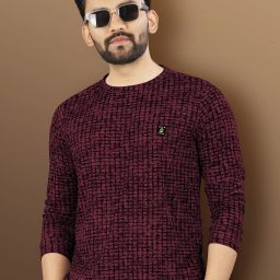 Men Printed Round Neck Polyester Maroon T-Shirt-image-27