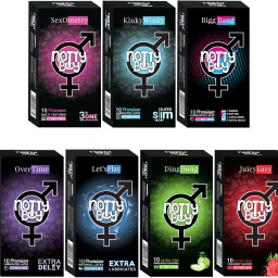 Condom Men Family Pack - Delay, Thin, Ribbed, Dotted, Pleasure Fit, Extra Lubricated and Flavoured Condom-image-8