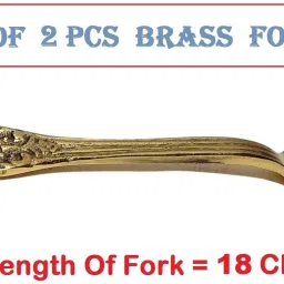 a & h enterprises Set of 2 pieces Brass Forks Floral Design Daily Multipurpose Use Brass Dessert Fork Set image 2
