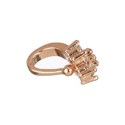 Aadvik Designs Rose Gold-Plated CZ-Studded Clip-On Nosepin image 4