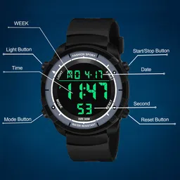 Shocknshop Men Dial & Straps Digital Multi Function Watch WCH26Black image 4