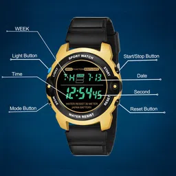 Shocknshop Men Dial & Straps Digital Multi Function Watch WCH23Black image 3
