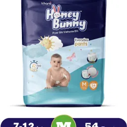 Baby Diaper Pants with bubble top sheet| Extra Soft | 12 Hour protection - M-10
