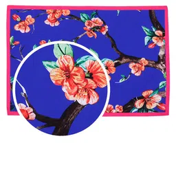 SEJ by Nisha Gupta Set of 6 Pink Printed Cotton Table Placemats and Runner image 3