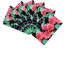 SEJ by Nisha Gupta Set of 6 Red Printed Cotton Table Placemats and Runner image 3