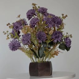 pot wood plant purple flower for home decor,office decor Purple Hydrangea Artificial Flower with Pot-image-55