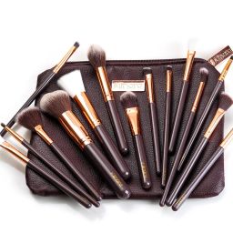 Makeup Brush Applicator Set of 15 with Premium Leather Pouch-image-7