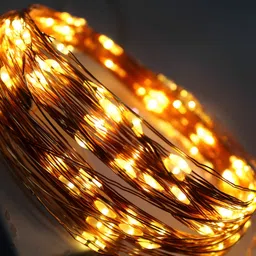 SPARK WORLD Gold Toned Rice Shaped String Lights image 2