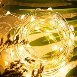 Homesake Set Of 8 Yellow Waterproof Rice Shaped String Lights image 4