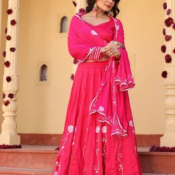 Thread & Button Ready to Wear Lehenga Blouse With Dupatta image 4