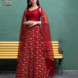 Label Shaurya Sanadhya Thread Work Ready to Wear Lehenga & Blouse With Dupatta image 5