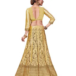 MANVAA Embroidered Thread Work Semi-Stitched Lehenga & Unstitched Blouse With Dupatta image 3