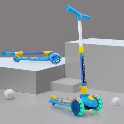 Kids Kick Scooter, 3 Adjustable Heights, Foldable, LED Wheels, Blue, Upto 45 Kg-21