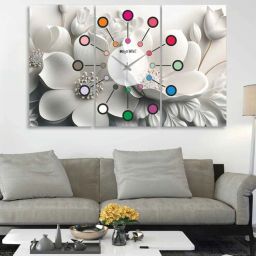 olive tree Turin Multicolour Engineered Wood Wall Clock-picture-48
