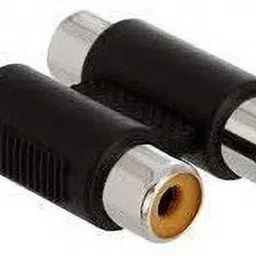 Airtick Black Dual Rca / 2 Rca Female to Female Connector A/v Joiner Video Audio Coupler Phone Converter-25