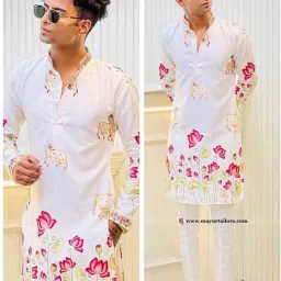 Men Embroidered Cotton Silk Straight Kurta-image-56