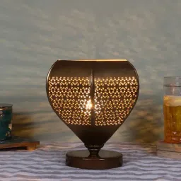 new era Etched Metal Night Lamp with Metal Shade (Antique Gold & Gold)-picture-10