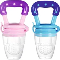 Baby fruit Feeder/ Silicone Food Nibbler/ Baby Soother Teether and Feeder Medium Flow Nipple-5