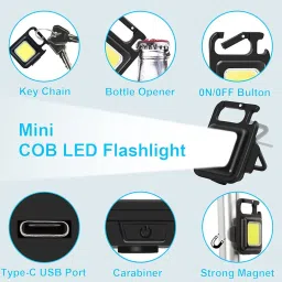 mhax 500 lumens Rechargeable Multifunctional Keychain 2 hrs Lantern Emergency Light 1 hrs Torch Emergency Light image 5