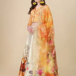 Kaizen TEXO FAB Printed Semi-Stitched Lehenga & Unstitched Blouse With Dupatta image 4