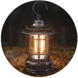 Lightweight USB Camping Lantern Lamp Black Metal, Plastic Hanging Lantern-11