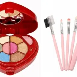 Heart Shape Makeup Kit with 5Pc Pink Makeup Brushes-picture-3