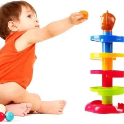 Children Preschool Fun Stack 4 Layers Tower Ball Rolling Game Play Activity-22