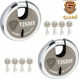 Iron-Steel 65MM,6 Lever-4 Key Shutter lock for Shop,Godown,Main Gate-Door-Vision Lock-image-45