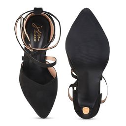 JM Looks Pointed Toe Ankle Loop Stiletto Heels image 4