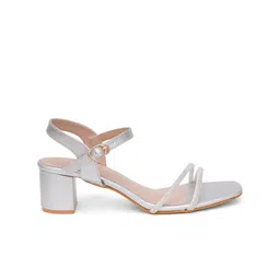 HEELSNFEELS Embellished Party Open Toe Block Heels With Buckle image 4