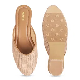 Mochi Woven Design Block Mules With Open Back image 2