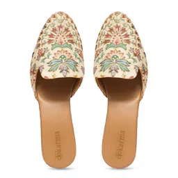 Kkarma Printed PU Block Mules image 4
