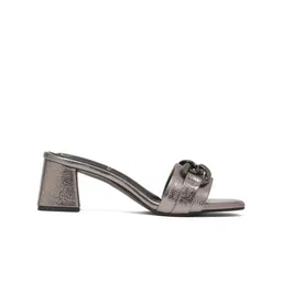 Bruno Manetti Printed PU Party Block Pumps image 3