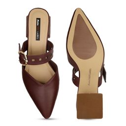 Bata Marielle Buckle Embellished Block Heel Mules image 4
