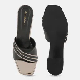 Mast & Harbour Black Open Toe Block Heels image 3
