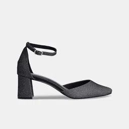 T.ELEVEN Embellished Pointed Toe Ankle Loop Block Heel Pumps image 5