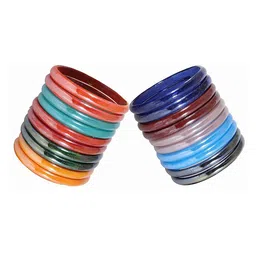 NMII Set Of 20 Glossy Finish Glass Kada Bangles image 3