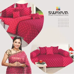 SWAYAM Pink Ethnic Print AC Double Comforter image 4
