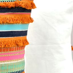 SLEEPY THREADS Orange & Blue Set of 5 Square Cushion Covers image 4