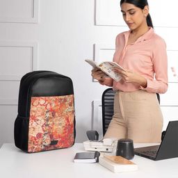 ZOUK Unisex Textured Water Resistance Backpack-16