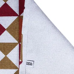 Saral Home Red & Brown Geometric Floor Runner image 3