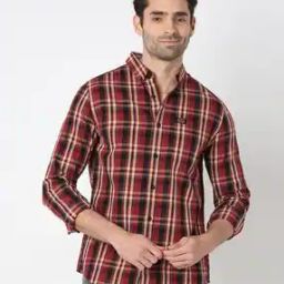 Men Vintage Heritage Checked Relaxed Fit Shirt-image-7