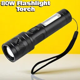 A84 (ZOOMABLE METAL LED TORCH) 3 Modes Flashlight, Super Bright Torch-image-80