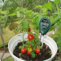 cpex 3-in-1 Solar Soil Moisture Light and PH Acidity Meter Plant Tester Round Shape Soil Thermometer Insert probe into soil to sufficient depth to enable the meter to stand up unassisted. Allow to stand for approximately 2 hours to allow the gauge to stablise before taking a reading All-in-One Analog Moisture Measurer image 2