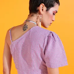 PRETTY LOVING THING Striped Cotton Wrap Crop Top image 4