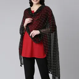 Souchii Ethnic Motifs Printed Foil Print Dupatta image 4